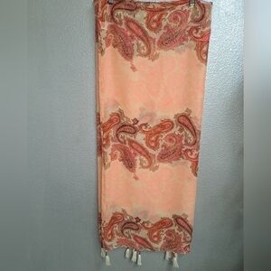 Large Infinity Scarf With Tassels   Size 35"×42"